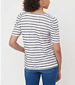 Striped Puff Sleeve Statement Tee carousel Product Image 2