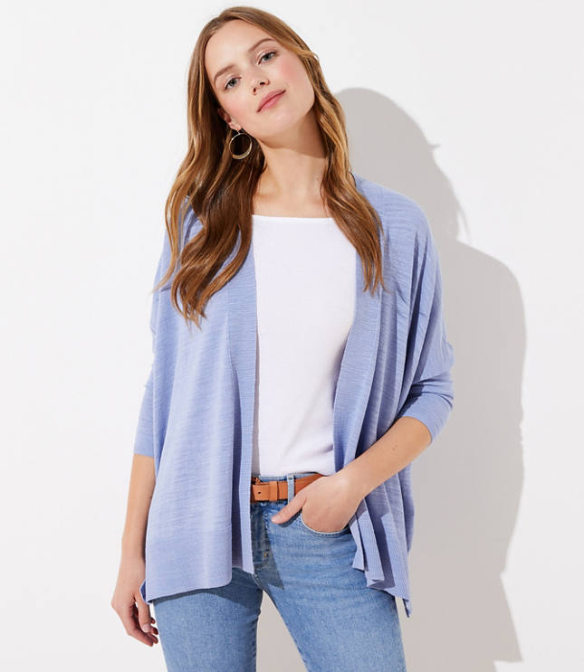 Textured Open Poncho Sweater