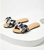 Gingham Bow Slide Sandals carousel Product Image 1