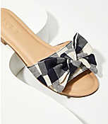 Gingham Bow Slide Sandals carousel Product Image 2