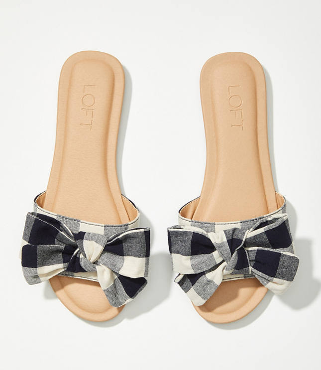 bow slide sandals