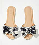 Gingham Bow Slide Sandals carousel Product Image 3