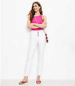 High Rise Skinny Crop Jeans in White carousel Product Image 2