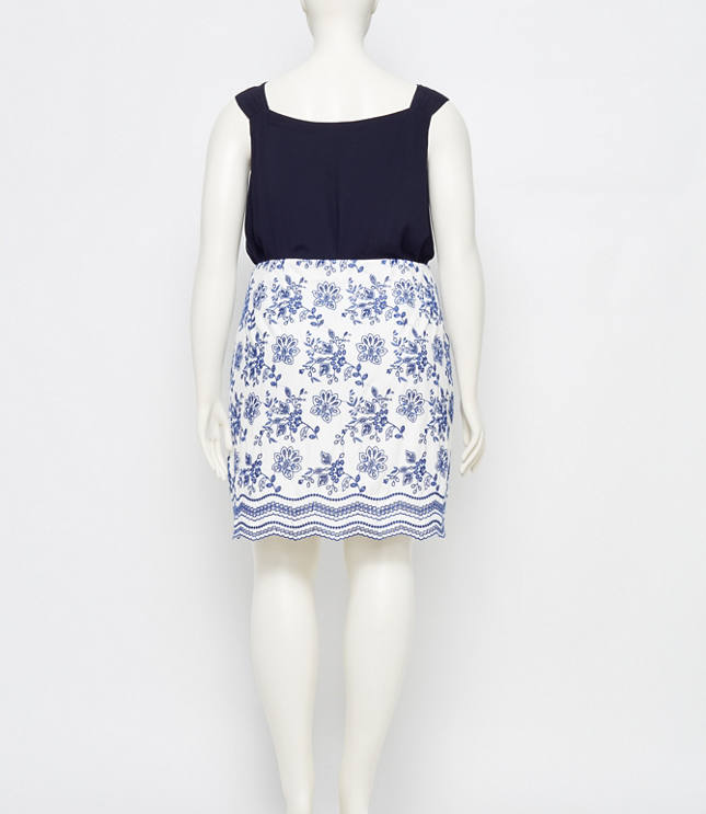 LOFT Plus Floral Embroidered Shift Skirt
