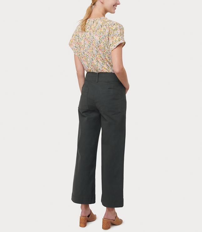 high waisted wide leg cropped pants