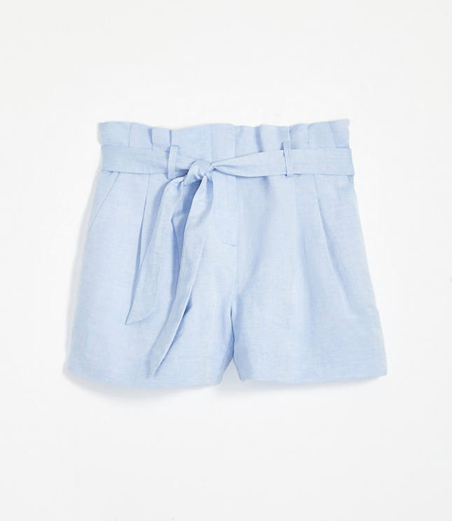 tie waist linen shorts