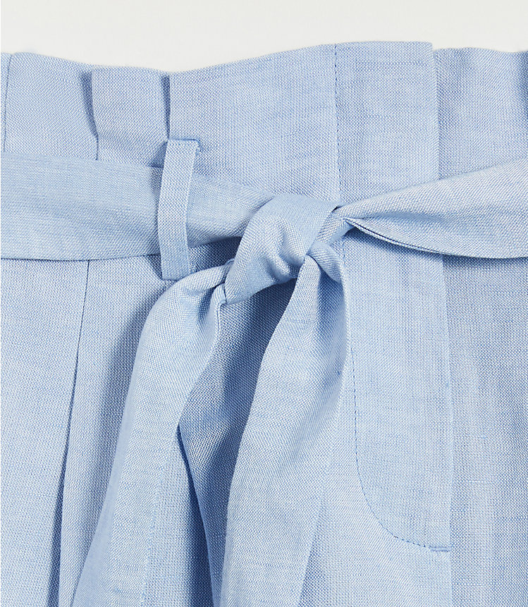 Linen Blend Tie Waist Shorts image number 1