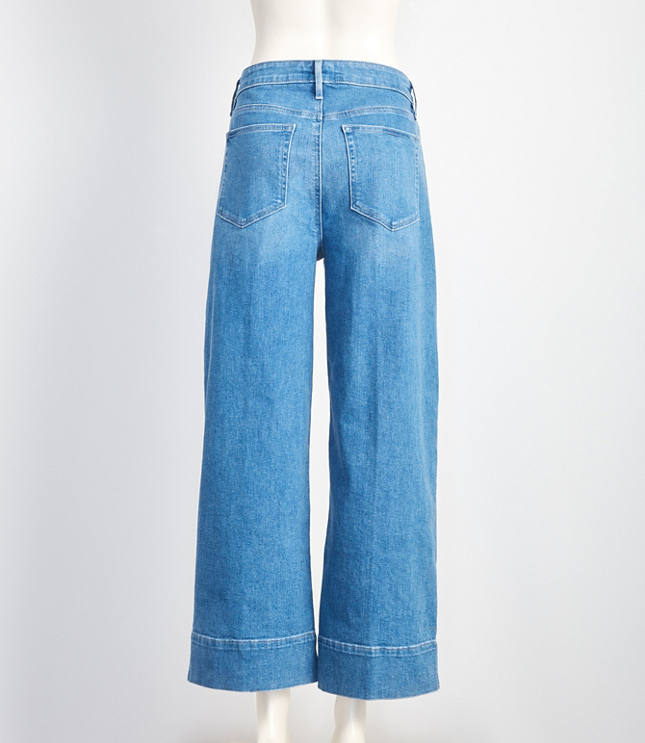 mid rise wide leg cropped jeans