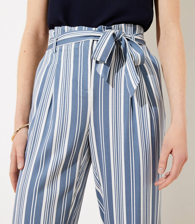 Black striped paper bag pants on sale