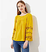 Embroidered Lace Sleeve Blouse carousel Product Image 1