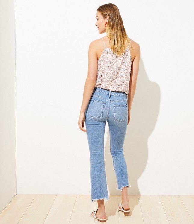 high waisted flare crop jeans