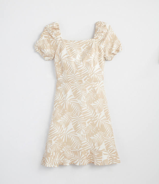 Palm Tie Back Flare Dress