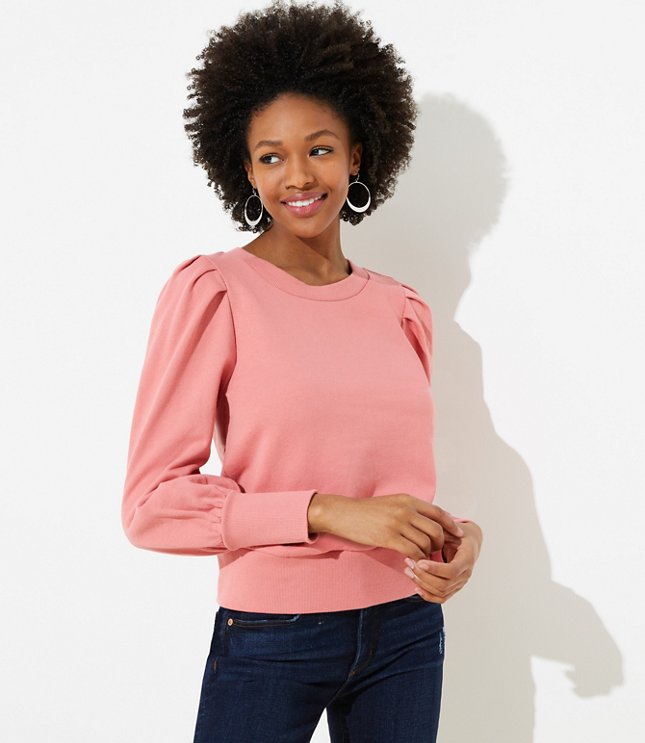 puff shoulder sweatshirt