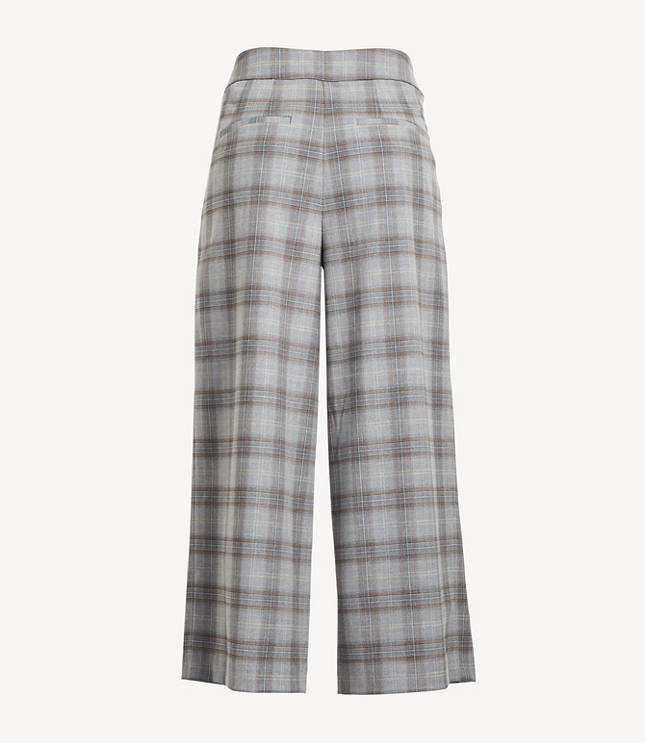 plaid wide leg cropped pants