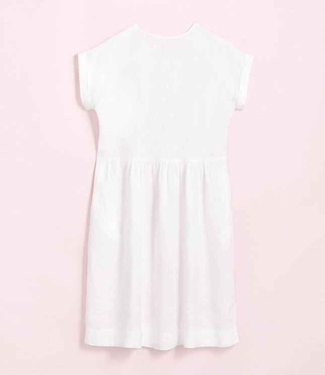 white linen dress with pockets