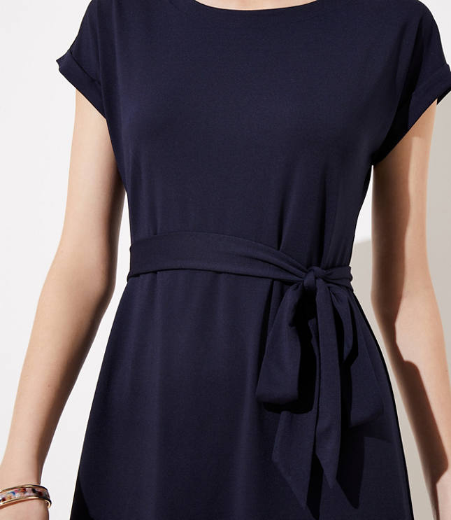 black tie waist midi dress