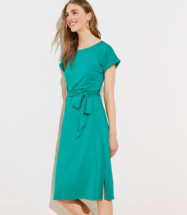 Dolman Tie Waist Midi Dress