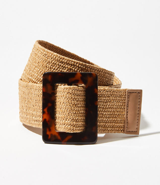 Tortoiseshell Print Buckle Stretch Belt