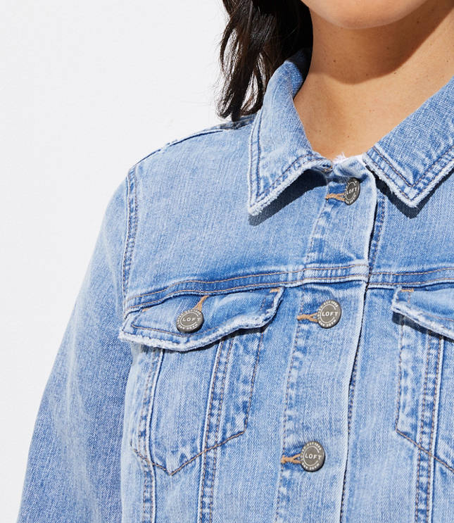 petite long denim jacket