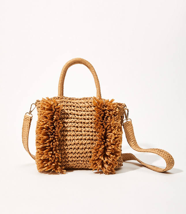 tan straw bag