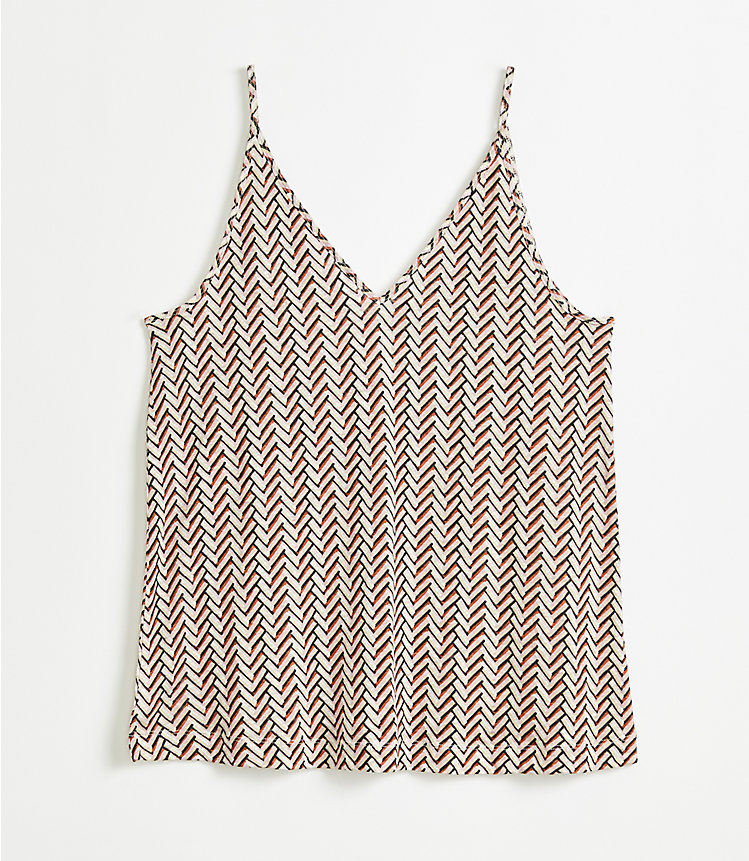 Chevron Double V Linen Cami image number 4