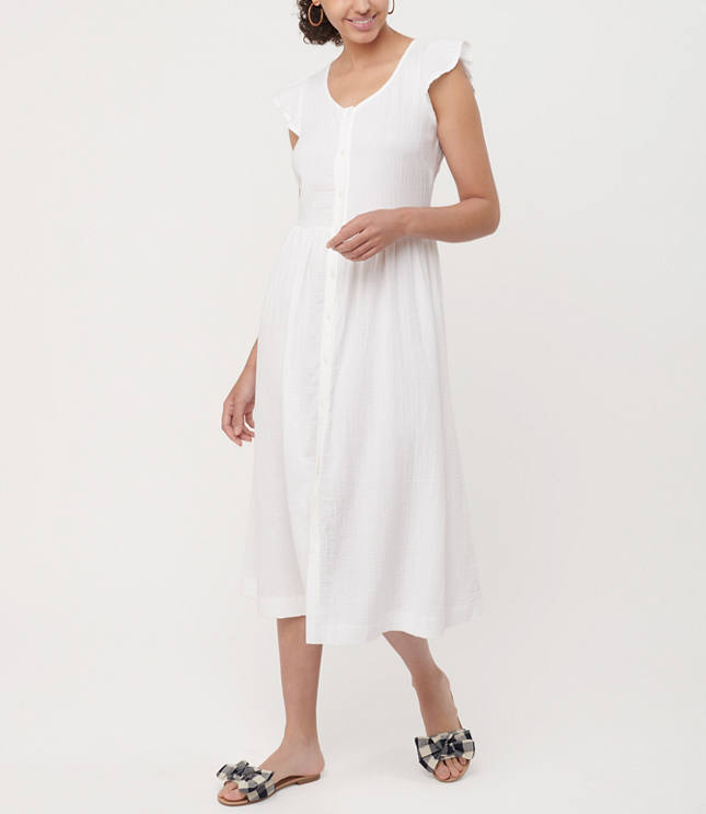 flutter sleeve midi dress