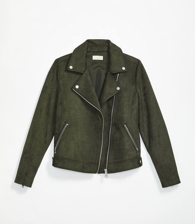 Faux Suede Moto Jacket