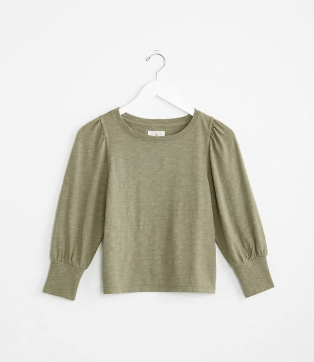 Lou & Grey Cozy Jersey Puff Sleeve Top