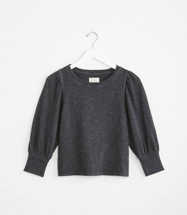 Lou & Grey Cozy Jersey Puff Sleeve Top