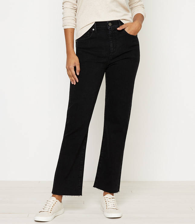 washed black straight leg jeans