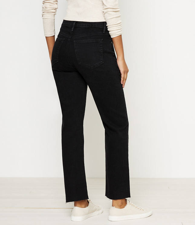 black cropped straight jeans