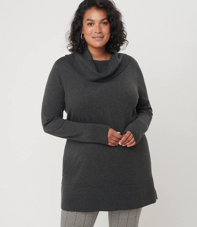 Plus cowl shop neck sweater