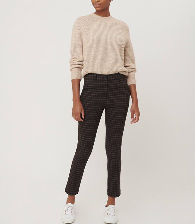 plaid skinny ankle pants