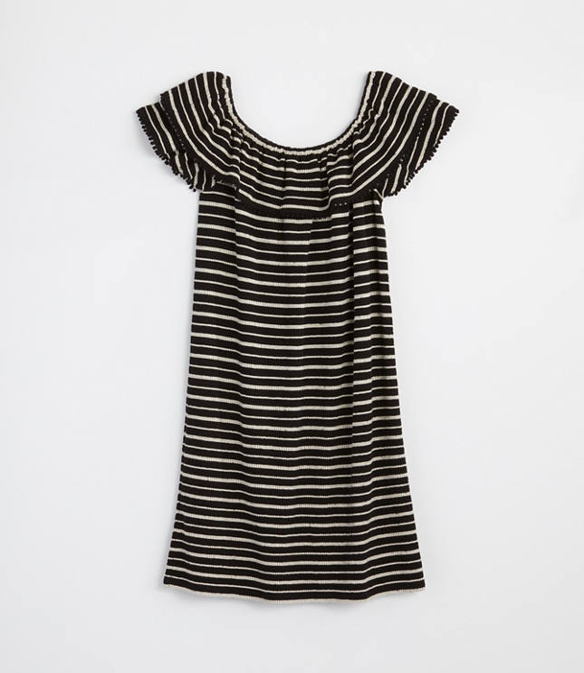 loft black ruffle dress