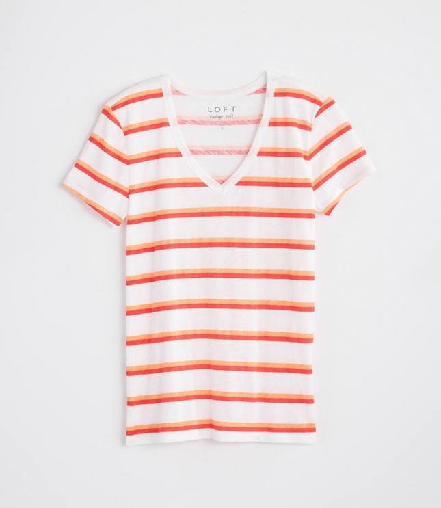 Striped Everyday V-Neck Tee