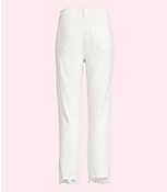Chewed Hem High Waist Slim Pocket Straight Crop Jeans in White carousel Product Image 3