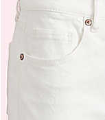 Chewed Hem High Waist Slim Pocket Straight Crop Jeans in White carousel Product Image 2