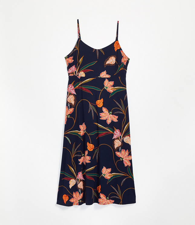 strappy floral midi dress