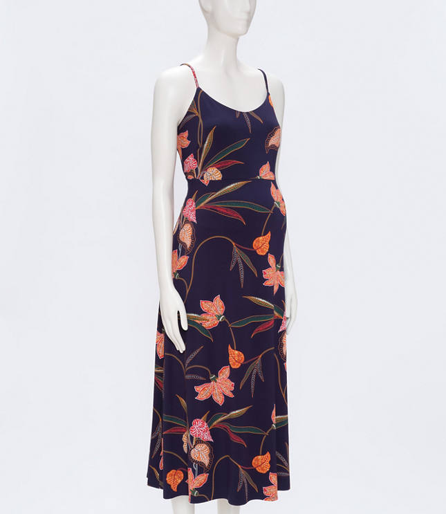 strappy floral midi dress