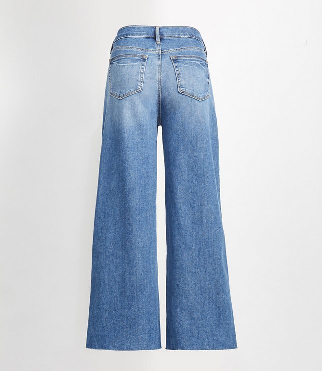 wide leg high rise cropped jeans