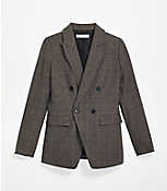 Plaid Long Double Breasted Blazer carousel Product Image 1