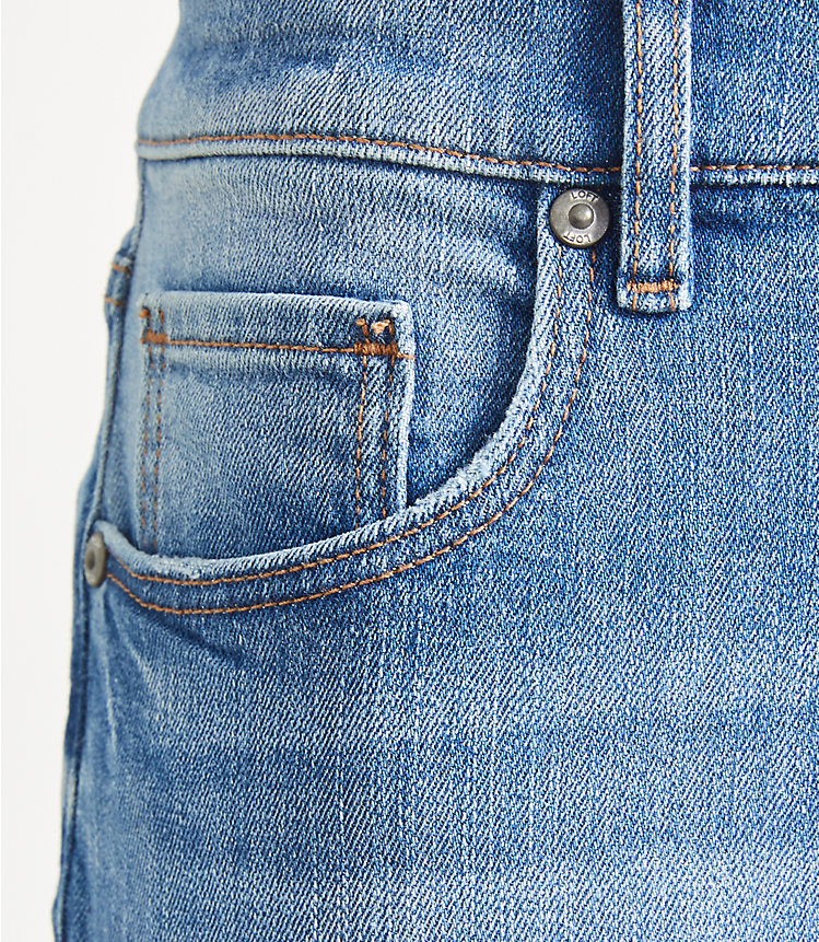 Petite Chewed Hem High Rise Skinny Jeans in Vintage Wash image number 1