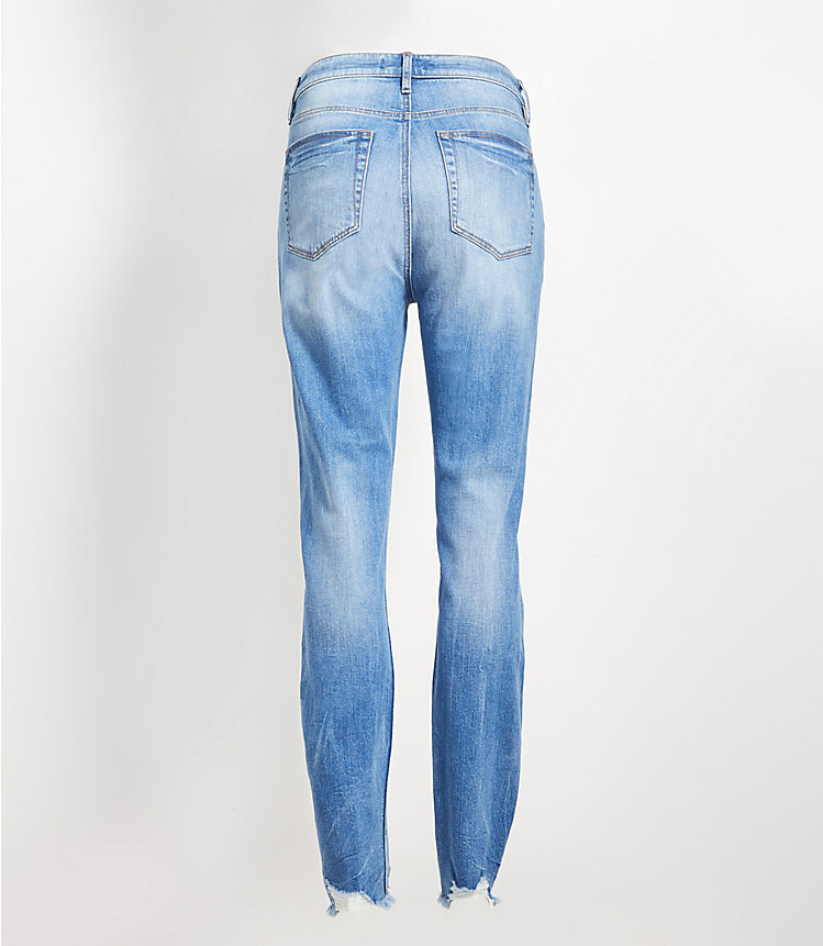 Petite Chewed Hem High Rise Skinny Jeans in Vintage Wash image number 2