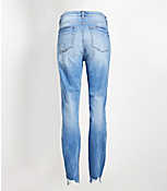 Petite Chewed Hem High Rise Skinny Jeans in Vintage Wash carousel Product Image 3