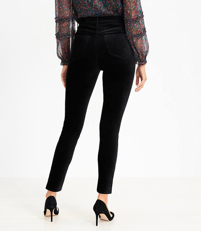 Black velvet shop skinny pants