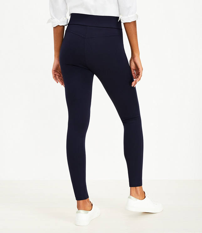 Womens Seamed Skinny Leggings Navy XS