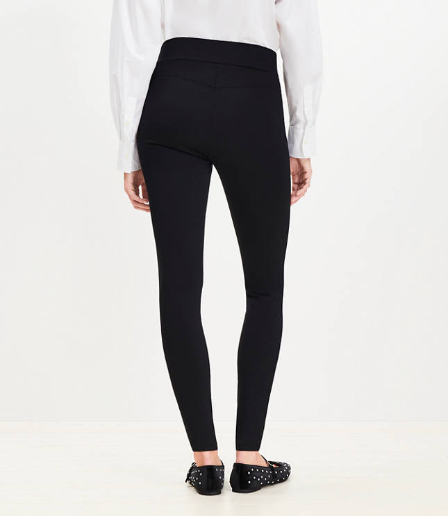 Black Second Skin High Waisted Ponte Seamed Leggings