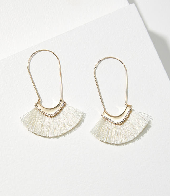 Rhinestone Fabric Hoop Earrings