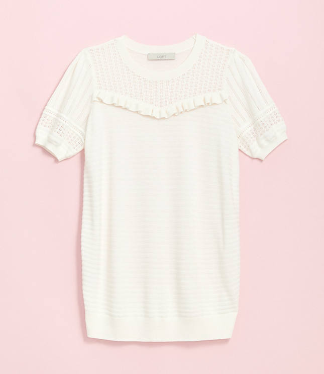 Maternity Ruffle Puff Sleeve Sweater Tee