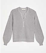 LOFT Plus Ribbed Henley Sweater carousel Product Image 1